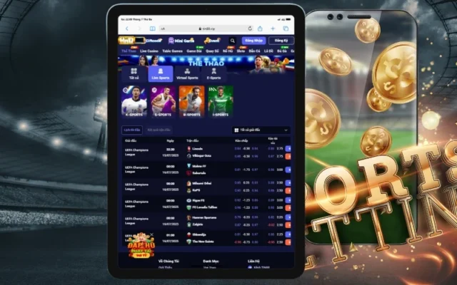 sảnh game cá cược các môn thể thao bóng đá, bóng chuyền, bóng rổ